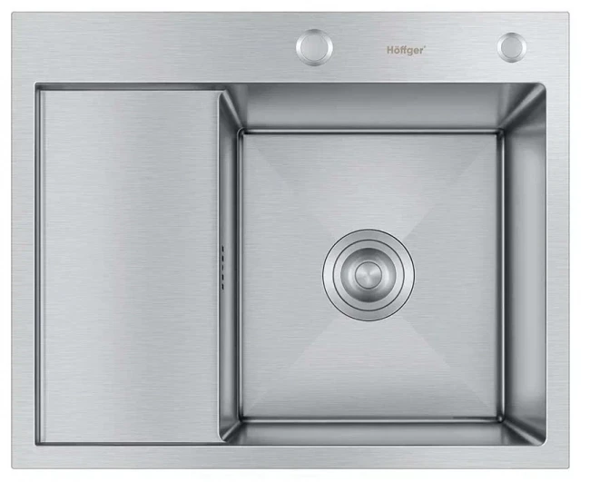 Мойка кухонная Hoffger HFG-5848S-R SATIN (Чаша справа)