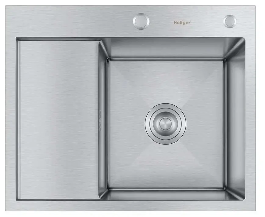 Мойка кухонная Hoffger HFG-5848S-R SATIN (Чаша справа)
