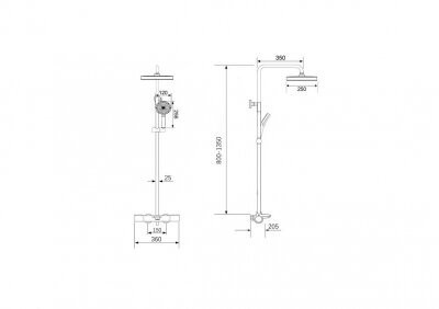 Душевая система Oulin OL-HT-2318 черный матовый
