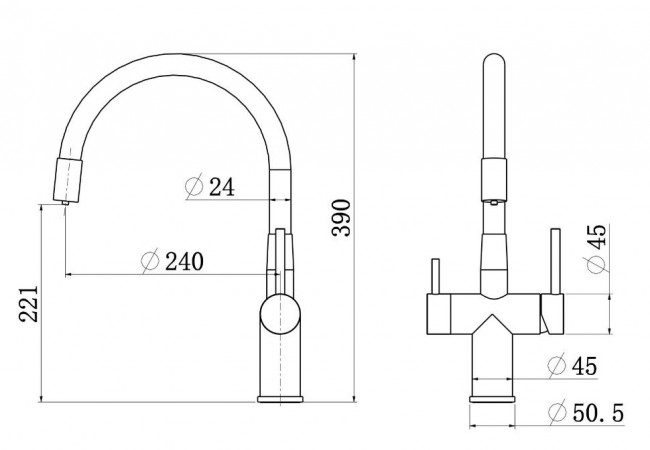 Смеситель для кухни Longran Sprint logic LM2198 BL Black