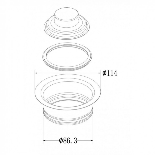 Горловина для измельчителей Milacio золото брашированное MC.033.GD