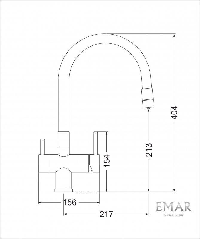 Смеситель для кухни Еmar ЕС - 3015 PVD Dark