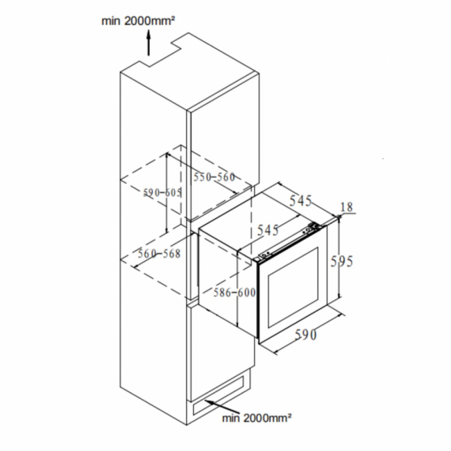 Встраиваемый винный шкаф Korting KFW 604 DB GN