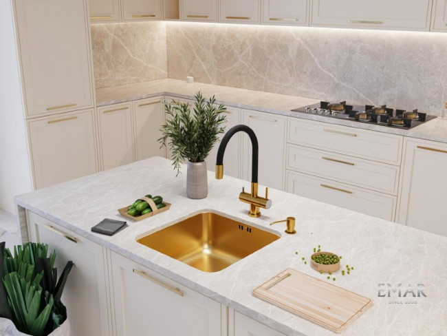 Смеситель для кухни Еmar ЕС - 3015 PVD Golden