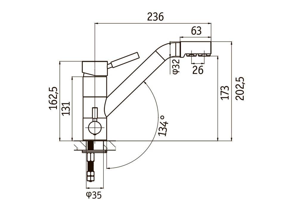 Смеситель для кухни Longran Sprint Universal LM1394-10 Onyx