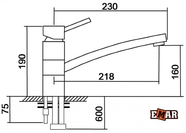 Смеситель кухонный Emar ЕС-3011 satin