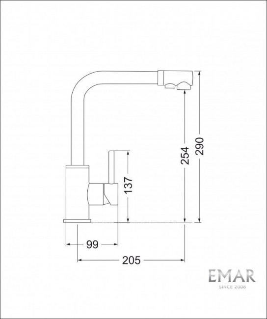 Смеситель для кухни Еmar ЕСВ-7015 Satin