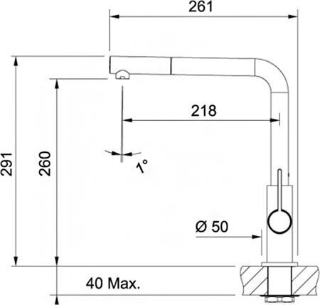 Cмеситель для кухни Franke Neptune Evo nozzle (115.0373.945) черный матовый