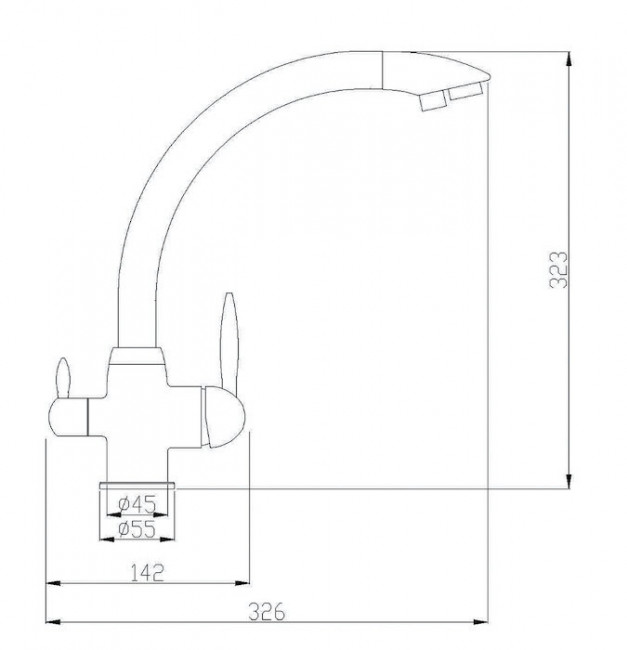 Cмеситель для кухни под фильтр Zorg Steel Hammer SH 699 CR
