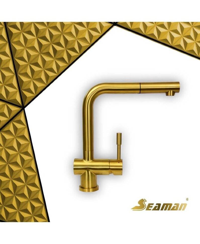 Смеситель для кухни Seaman Eco Venice SSN-0912P-LG светлое золото