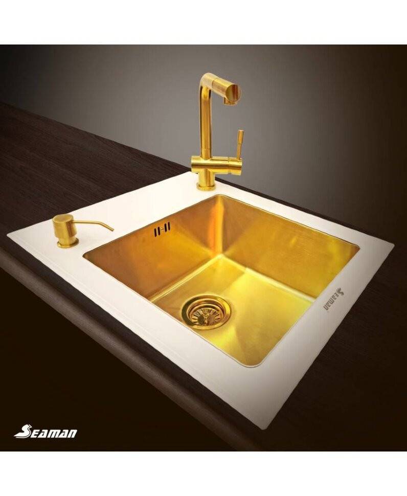 Смеситель для кухни Seaman Eco Venice SSN-0912P-LG светлое золото