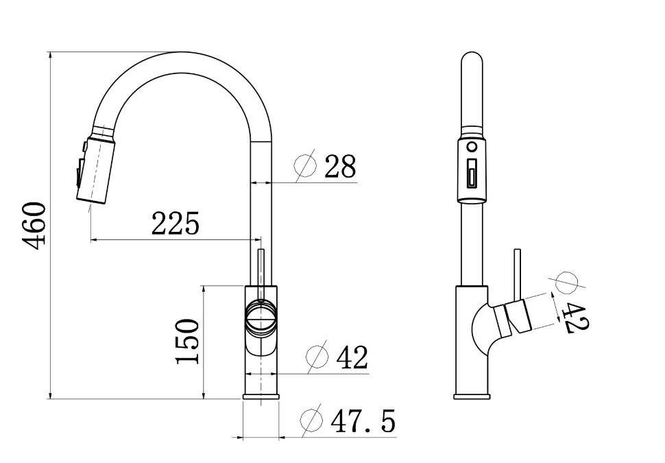 Смеситель для кухни Longran Techno LM2171 SS Stainless Steel
