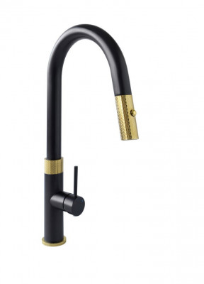 Смеситель для кухни Longran Techno LM2183 BL/GD Black Gold