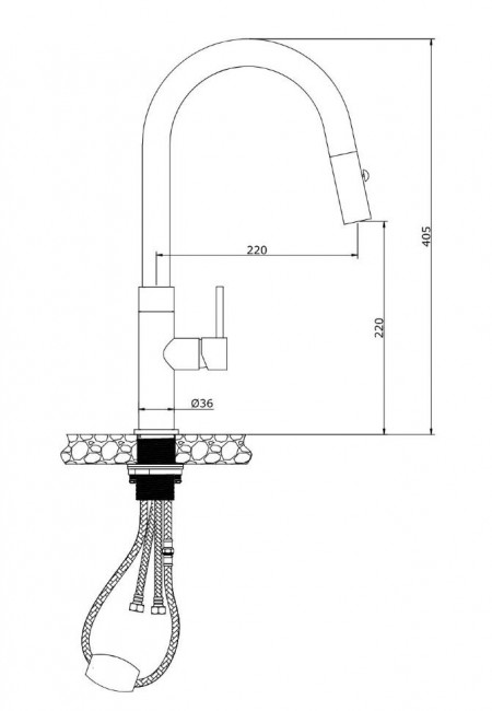 Смеситель для кухни Longran Techno LM2183 SS Steel