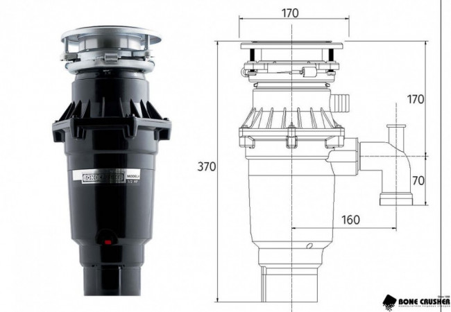 Измельчитель пищевых отходов Bone Crusher BC 810 Slim LIne