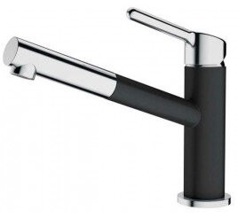 Смеситель с поворотным изливом и выдвижным шлангом Franke Orbit Pull-Out, оникс