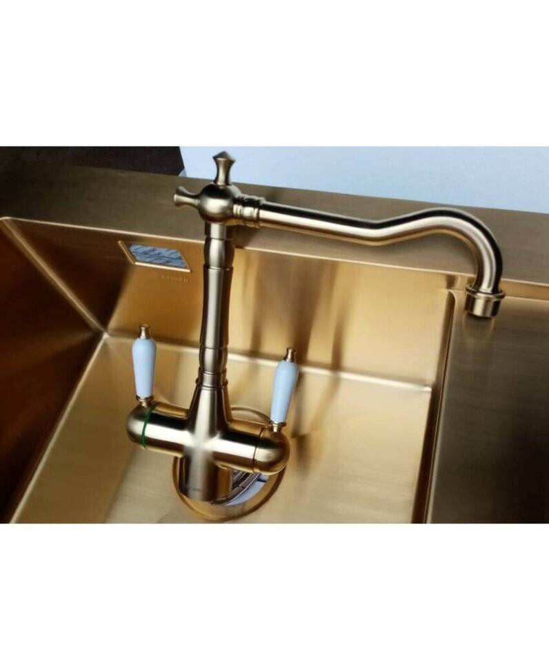 Смеситель для кухни Seaman Visconti SSL-7517-LG светлое золото