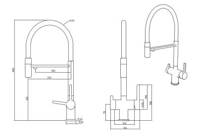 Смеситель Oulin OL-8024 satin матовая нержавеющая сталь