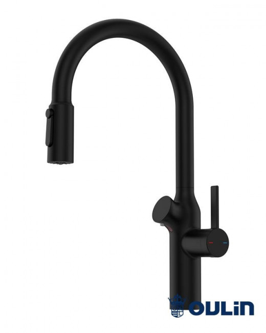 Смеситель для кухни Oulin OL-8018 Black черный матовый