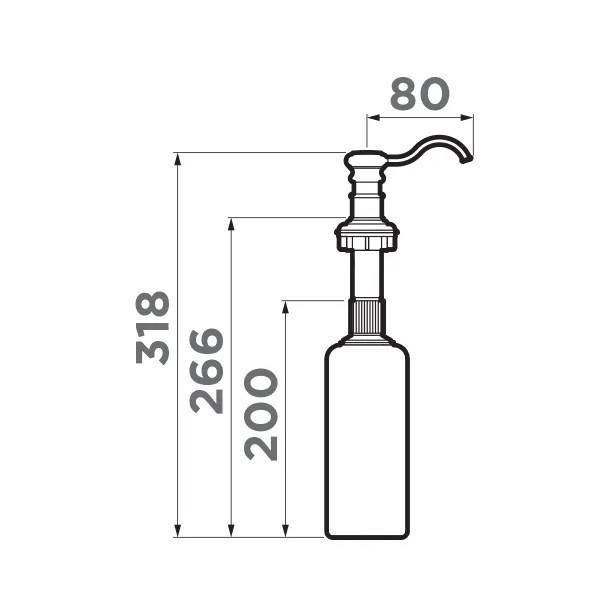 Встраиваемый дозатор Omoikiri OM-01 AB022 4995003 для жидкого мыла, античная латунь
