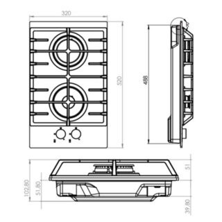 Варочная газовая поверхность Konigin Flash 302 IX