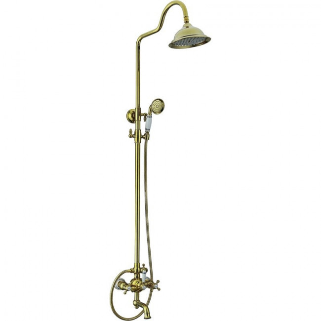 Душевая стойка с изливом Seaman Barcelona SSL-5523 AG (Antique Gold, PVD) - Античное золото сатин