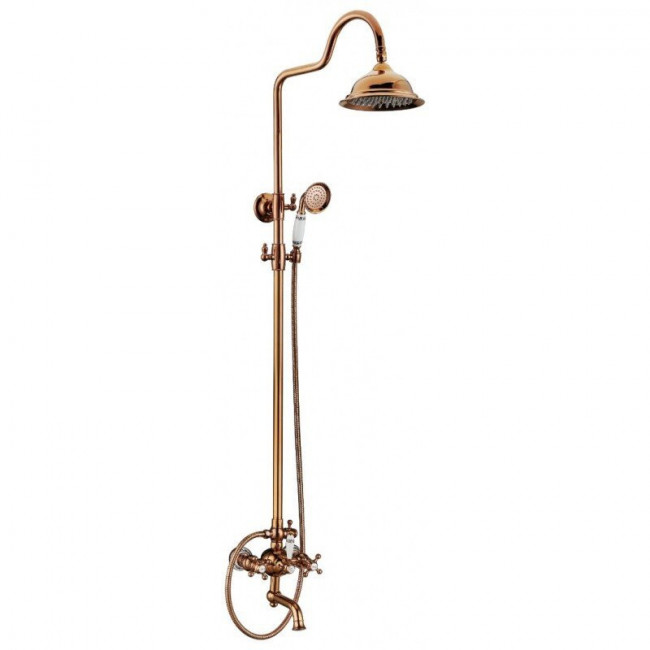 Душевая стойка с изливом Seaman Barcelona SSL-5523 CP (Copper Polish) - Медь полированная